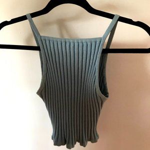 Forever 21 Baby Blue Halter Ribbed Tank